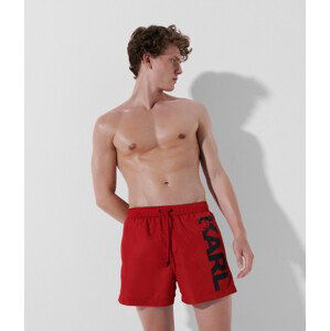 Plavky Karl Lagerfeld Logo Short Boardshorts Červená L