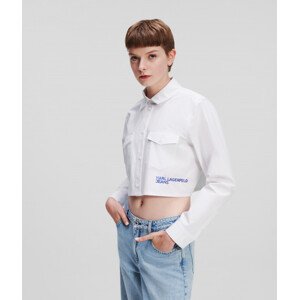 Košeľa Karl Lagerfeld Jeans Klj Cropped Logo Shirt Biela L