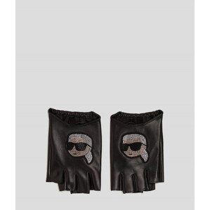 Rukavice Karl Lagerfeld K/Ikonik 2.0 Rhnstn Fl Glove Čierna S