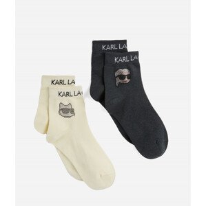 Ponožky Karl Lagerfeld K/Ikonik 2.0 Rhnstn Socks 2 P Čierna 39/42