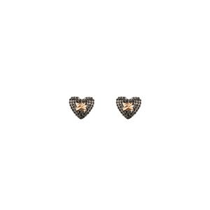 Náušnice Karl Lagerfeld K/Heart Studs Pave Čierna None