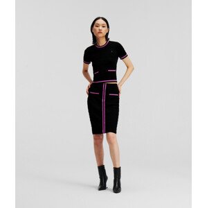 Sukňa Karl Lagerfeld Textured Classic Knit Skirt Čierna L