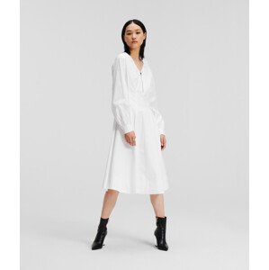 Šaty Karl Lagerfeld Zip Front Shirt Dress Biela 38