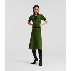 Šaty Karl Lagerfeld S Slv Knit Dress Zelená L
