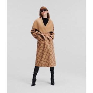 Kabát Karl Lagerfeld Reversible Printed Soft Coat Hnedá S