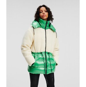 Bunda Karl Lagerfeld Shearling Mix Down Jacket Zelená S