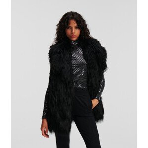 Vesta Karl Lagerfeld Faux Fur Gilet Čierna S