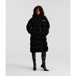 Kabát Karl Lagerfeld Quilted Long Coat Čierna M