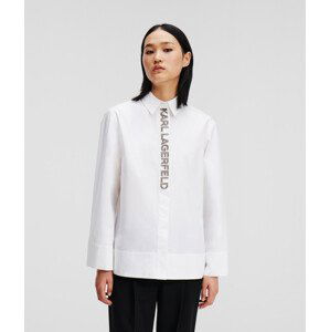 Košeľa Karl Lagerfeld Embellished Placket Shirt Biela 46