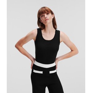 Top Karl Lagerfeld Rib Tank Top Čierna S