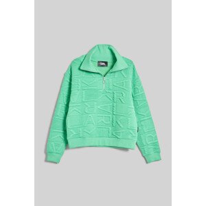 Mikina Karl Lagerfeld Athleisure Quilted Zip Up Zelená M