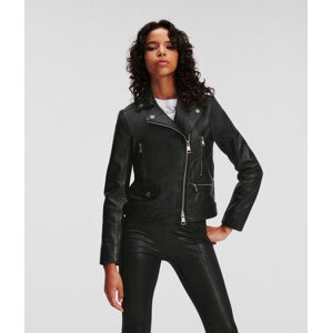 Bunda Karl Lagerfeld Leather Biker Jacket Čierna 40