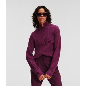 Sveter Karl Lagerfeld Signature Soutache Knit Fialová S