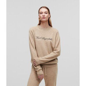 Sveter Karl Lagerfeld Cashmere Sweater Hnedá L