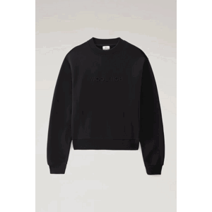 Mikina Woolrich Woolrich Logo Sweatshirt Čierna Xs