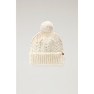 Čapica Woolrich Wool Pom-Pom Beanie Biela S