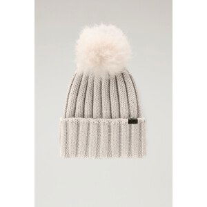 Čapica Woolrich Beanie Cashmere Pom-Pom Hnedá M