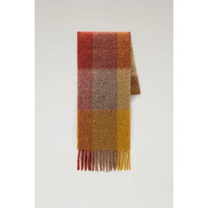 Šál Woolrich Multicolor Wool Check Scarf Hnedá None