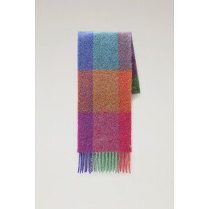 Šál Woolrich Multicolor Wool Check Scarf Zelená None