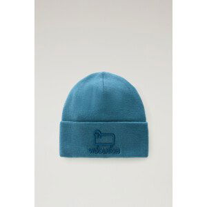 Čapica Woolrich Unisex Cotton Wool Beanie Modrá M