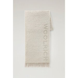 Šál Woolrich Alpaca Wool Logo Scarf Biela None