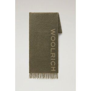 Šál Woolrich Alpaca Wool Logo Scarf Šedá None