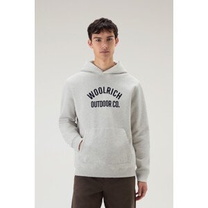 Mikina Woolrich Organic Cotton Script Hoodie Šedá M