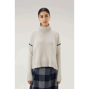 Rolák Woolrich Wool Cable' Turtleneck Biela L