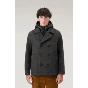 Kabát Woolrich Melton Wool 2In1 Peacoat Šedá Xl