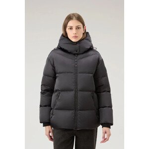 Bunda Woolrich Satin Logo Puffer Jacket Čierna S