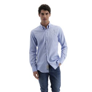 Košeľa La Martina Man Shirt Long Sleeves Wrinkle Modrá 39