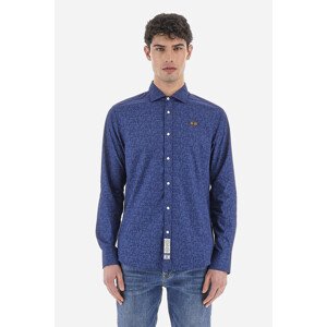 Košeľa La Martina Man Shirt L/S Printed Poplin Modrá L