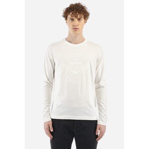 Tričko La Martina Man T-Shirt L/S Peached Cotton Biela M