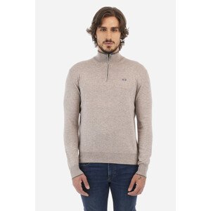 Sveter La Martina Man Half Zip Tricot Šedá Xl