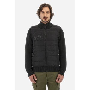 Sveter La Martina Man Full Zip Tricot Wool Blend Čierna M