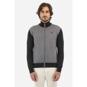 Sveter La Martina Man Full Zip Tricot Cotton Woo Šedá Xl