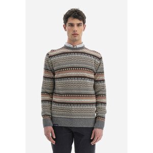 Sveter La Martina Man Crew Neck Tricot Jacquard Hnedá M