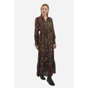 Šaty La Martina Woman Dress L/S Printed Viscos Červená 1