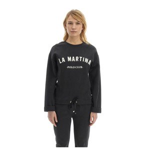 Mikina La Martina Woman Fleece Crew Neck Peached Čierna 2