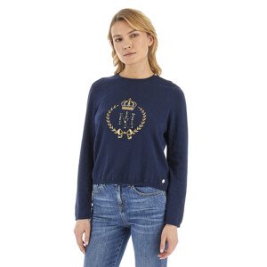 Sveter La Martina Woman Tricot Crew Neck Cachemi Modrá 1