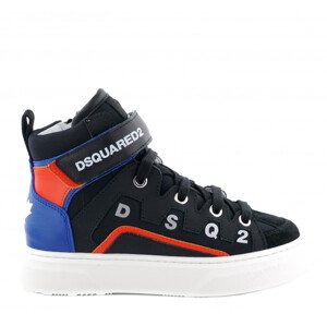 Tenisky Dsquared  Boxer Hi-Top Sneakers Materials Blend Lace Up Čierna 35