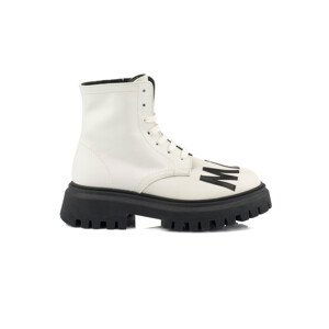Členková Obuv Marni Track Sole Logo Leather Lace Up Ankle Boots Biela 40