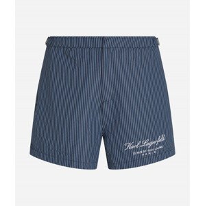 Plavky Karl Lagerfeld Hotel Karl Striped Boardshorts Modrá S