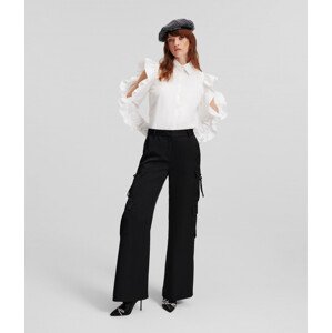 Nohavice Karl Lagerfeld Satin Cargo Pant Čierna 40