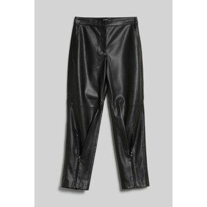 Nohavice Karl Lagerfeld Faux Leather Zip Pants Čierna 42