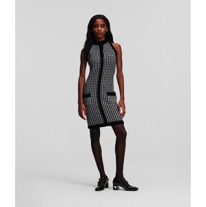 Šaty Karl Lagerfeld Boucle Knit Dress Čierna Xs