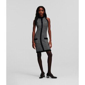 Šaty Karl Lagerfeld Boucle Knit Dress Čierna M