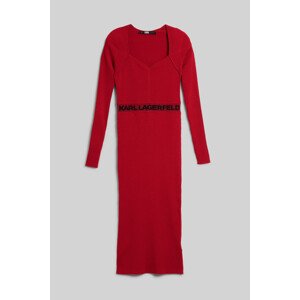 Šaty Karl Lagerfeld Lslv Logo Knit Dress Červená Xs