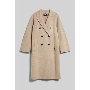 Kabát Karl Lagerfeld Wool Blend Double Face Coat Hnedá 38