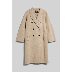 Kabát Karl Lagerfeld Wool Blend Double Face Coat Hnedá 40
